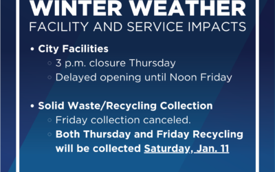 City of Richardson announces early closures today and Friday service changes due to severe winter weather