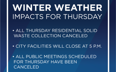 City of Richardson announces Thursday impacts to solid waste collection and facility operations due to threat of severe winter weather