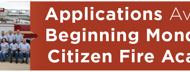 Applications Available Beginning Monday for Citizen Fire Academy