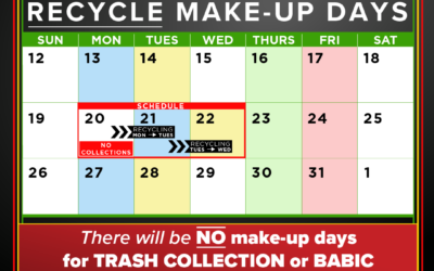 MLK Holiday Schedule for Trash/Recycling