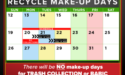 MLK Holiday Schedule for Trash/Recycling 