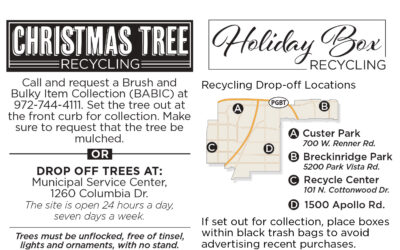 One More Week for Tree-cycling, Holiday Box Recycling 