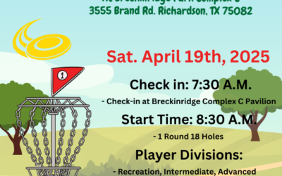 Registration Now Open for Richardson Disc Golf Tournament April 19 