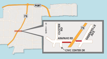 Atmos Work Closes Lanes on Eastbound and Westbound Arapaho near US 75 