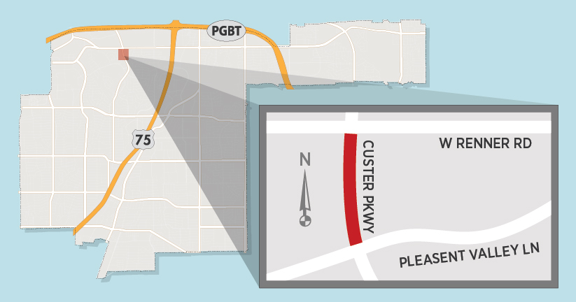 Custer Parkway Improvement Project Advances; Northbound Closure Extended 