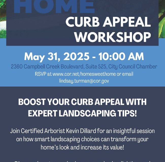 “Curb Appeal” Workshop Tomorrow 