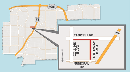Lane Closure on Campbell Road West of US 75
