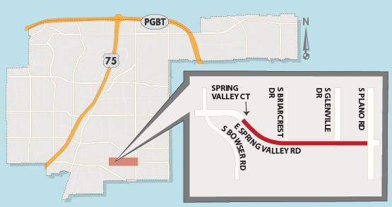 Median Work on Spring Valley to Close One Lane in Each Direction