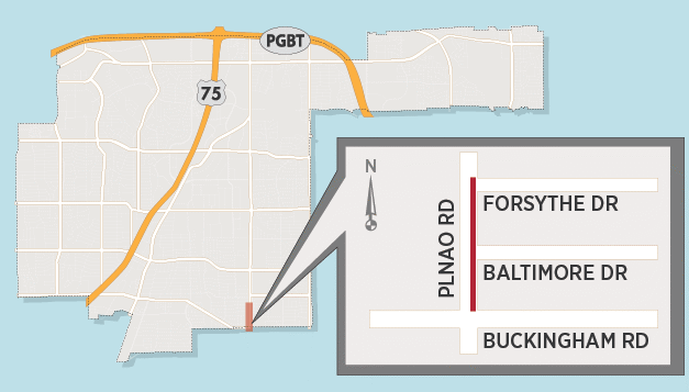 Lane Closure Expected on Plano Road Near Buckingham