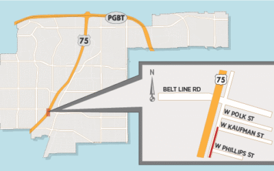 Lane Closure Expected on US 75 Frontage Road in Downtown/CORE District 