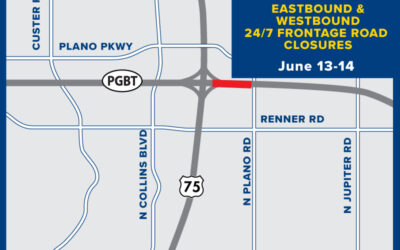 PGBT Frontage Roads Closed Near CityLine Tonight Thru Tomorrow Evening 