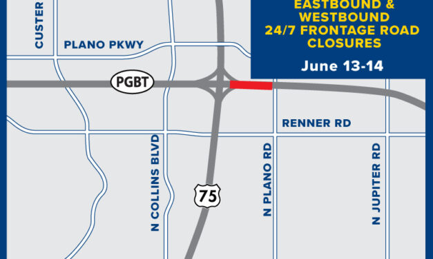 PGBT Frontage Roads Closed Near CityLine Tonight Thru Tomorrow Evening 