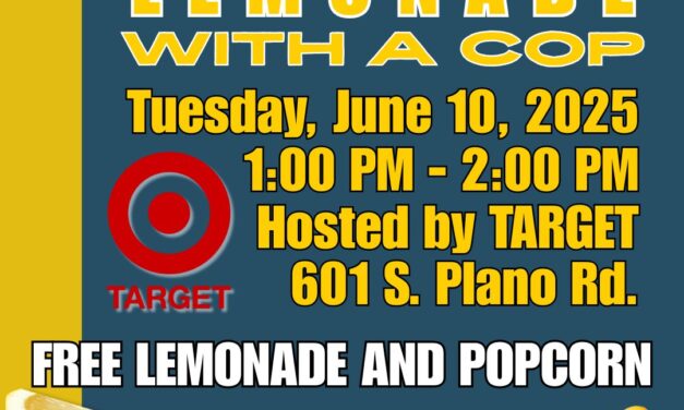 “Lemonade with a Cop” Next Tuesday 