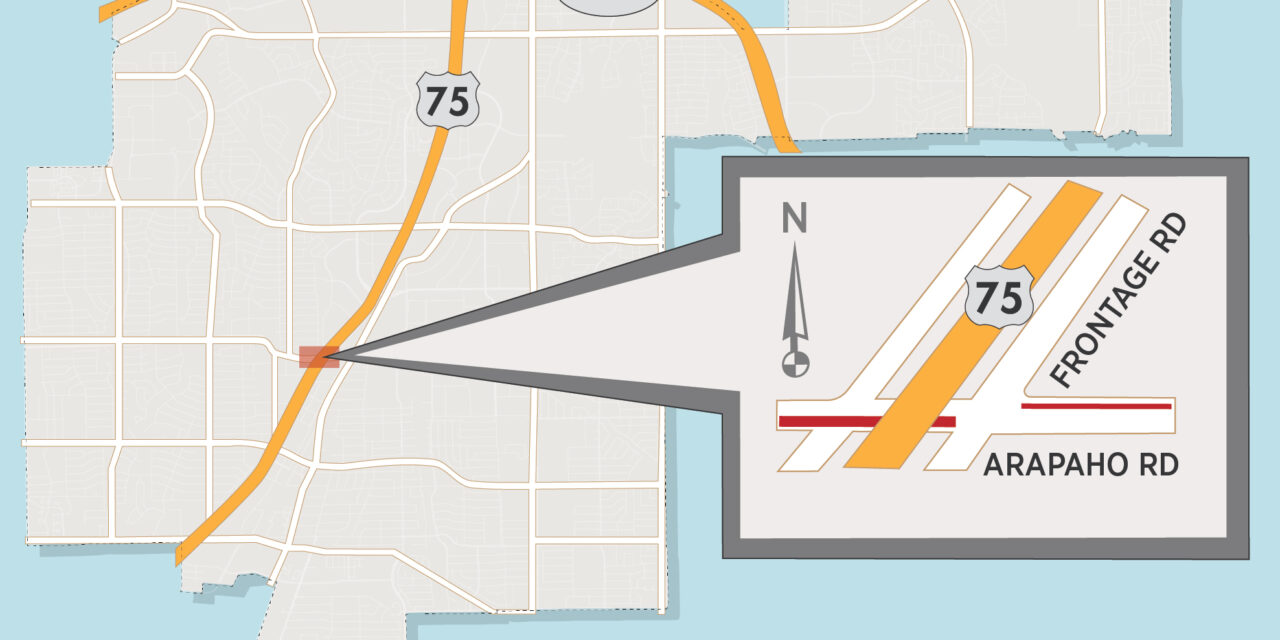 Sewer Repairs Begin Near Arapaho Road and US 75; Lanes Reduced in Area 