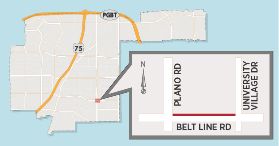 Lane Closure Expected on Belt Line east of Plano Road