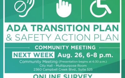 Public Meeting Tuesday Re: ADA Transition Plan, Safety Action Plan