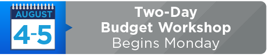 Two-Day Budget Workshop Begins Monday 