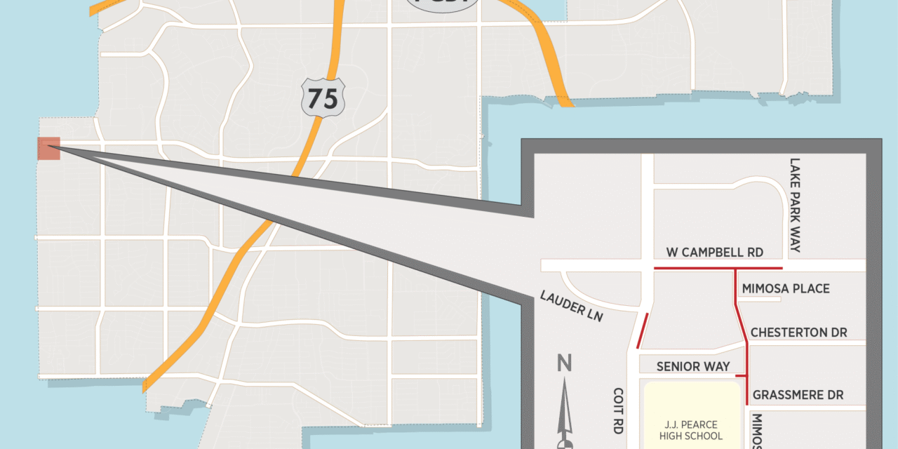 Fiber Optic Work May Affect Various Lanes Near J.J. Pearce High School through January 
