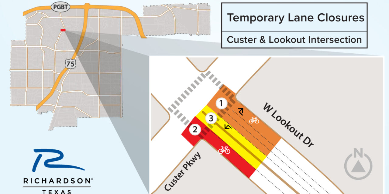 Pavement Work to Close Various Lanes at Custer/Lookout Intersection