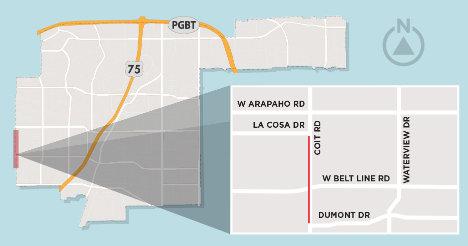 Lane Closures Expected on Southbound Coit, North and South of Belt Line