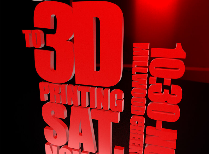 “Intro to 3D Printing” Hands-On Class Tomorrow