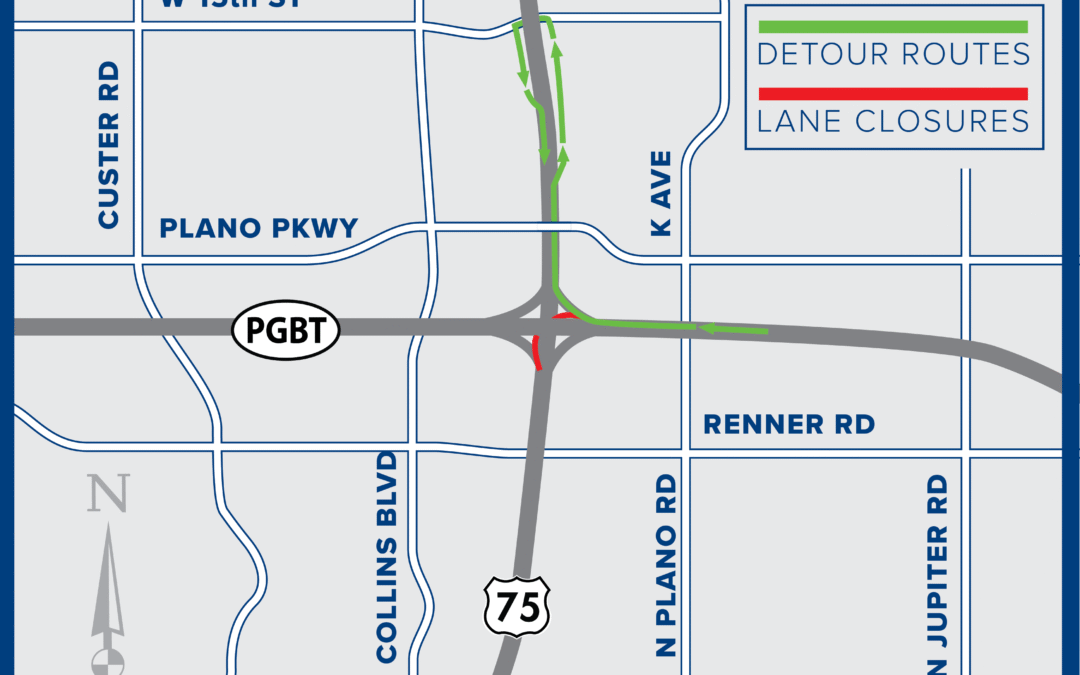 PGBT Ramp Closure Expected at US 75 Tonight through Monday Morning