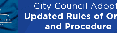 City Council Adopts Updated Rules of Order and Procedure