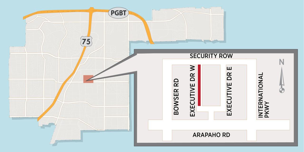Lane Closure on Executive Drive West South of Security Row 