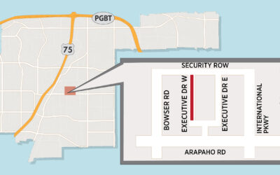 Lane Closure on Executive Drive West South of Security Row