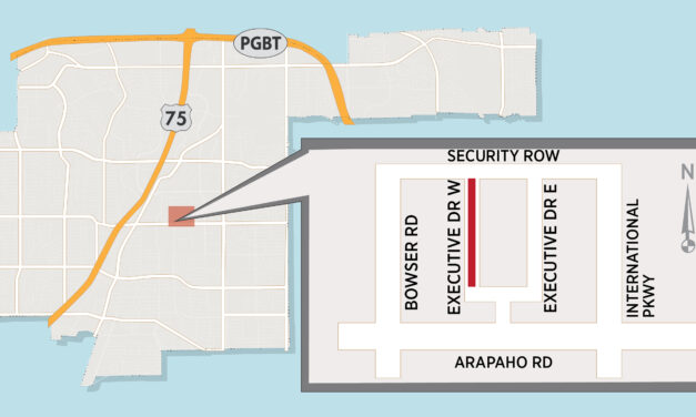 Lane Closure on Executive Drive West South of Security Row 