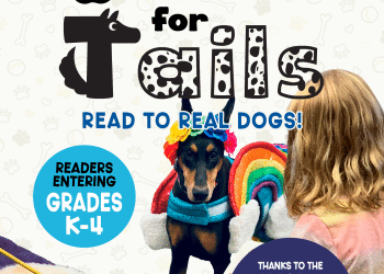 Read to Dogs at “Tales for Tails” Sunday