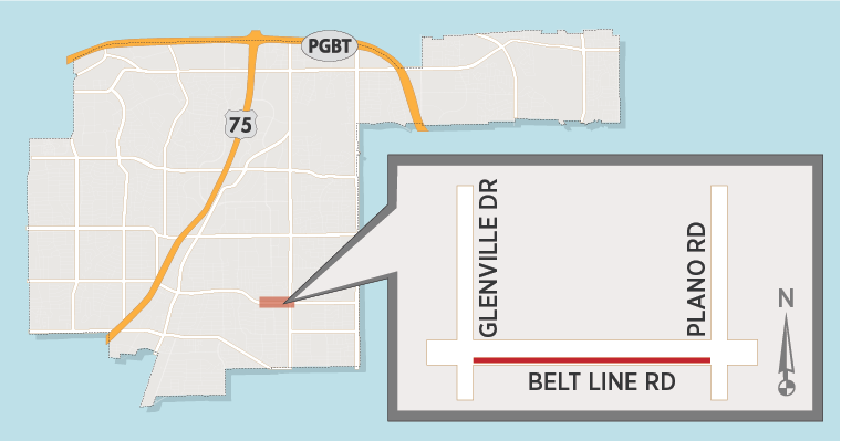 Fiber Optic Work to Close Lane on Belt Line West of Plano Road 