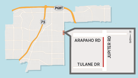 Utility Work to Close Lane on Jupiter South of Arapaho 