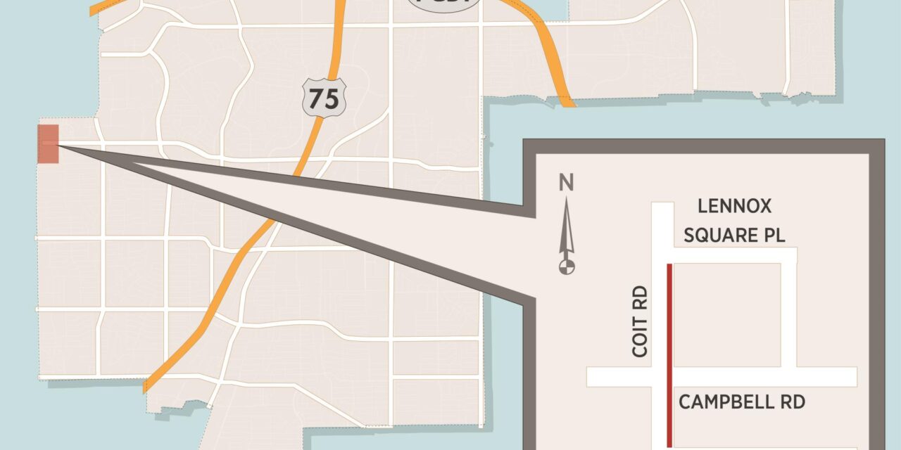 Atmos Gas Leak Repair Causes Lane Closure at, near Coit/Campbell Intersection 