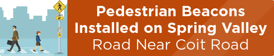 Pedestrian Beacons Installed on Spring Valley Road Near Coit Road