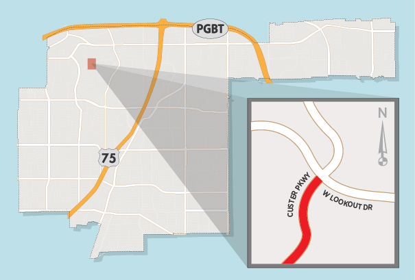 Temporary Streetlight Removal Expected This Month Along Custer Parkway 