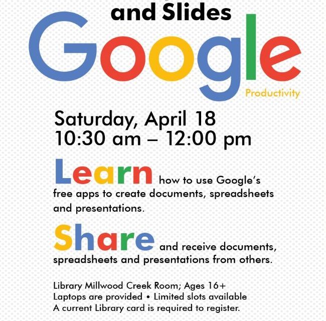 “Google Productivity: Docs, Sheets, and Slides” Tomorrow