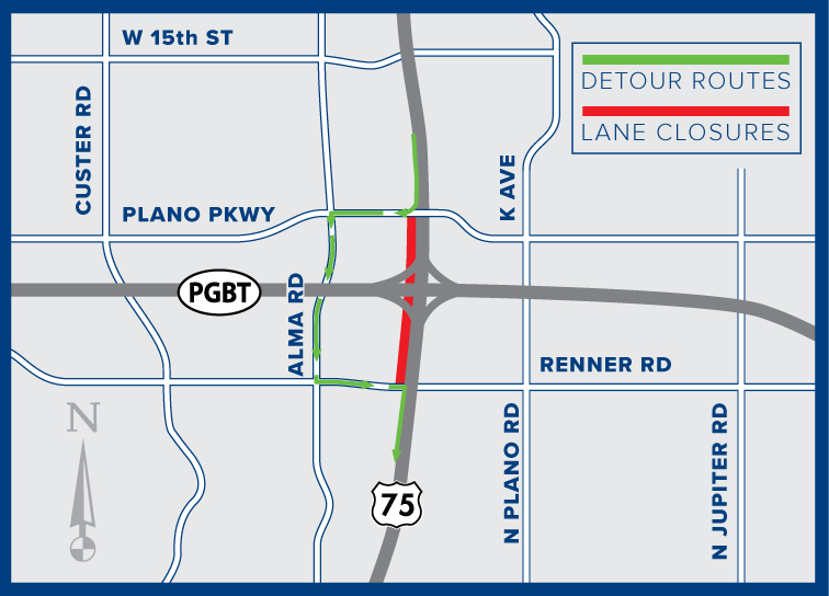Temporary Closure Near US 75/Plano Parkway as Silver Line Project Cleans Up