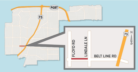 Lane Closures Expected on Belt Line Just West of US 75 as Utility Work Takes Place 