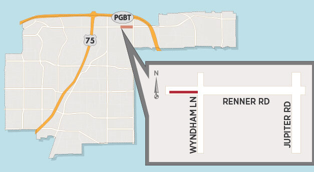Large Valve Improvement Project to Affect Lanes on Renner Near Wyndham