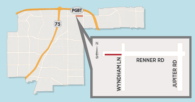 Large Valve Improvement Project to Affect Lanes on Renner Near Wyndham