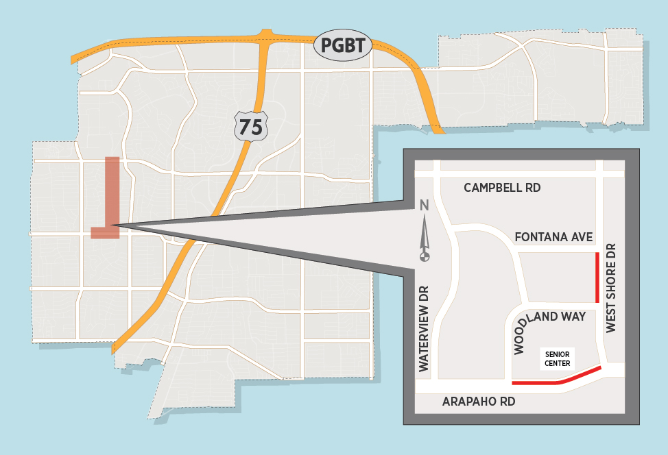 Map of West Shore and Arapaho Road