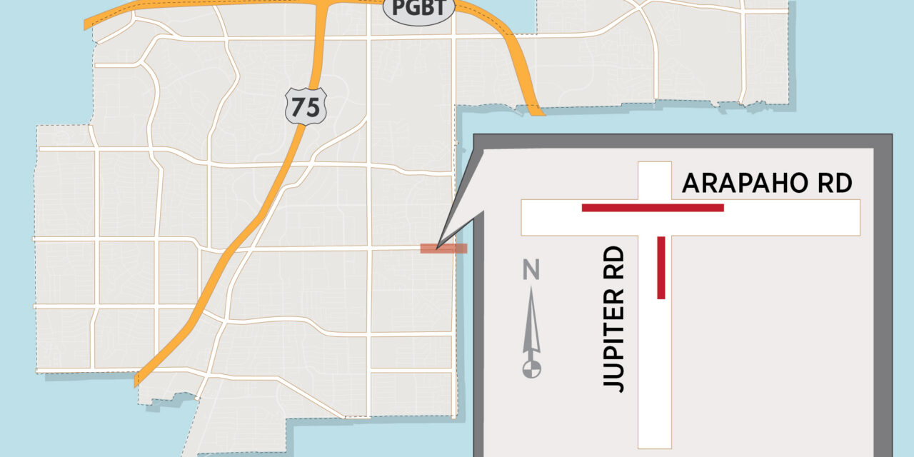 Arapaho Road Lane Closure at Jupiter Road