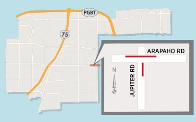Arapaho Road Lane Closure at Jupiter Road