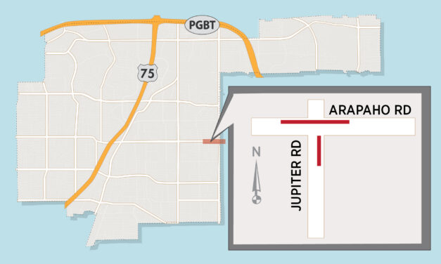 Arapaho Road Lane Closure at Jupiter Road