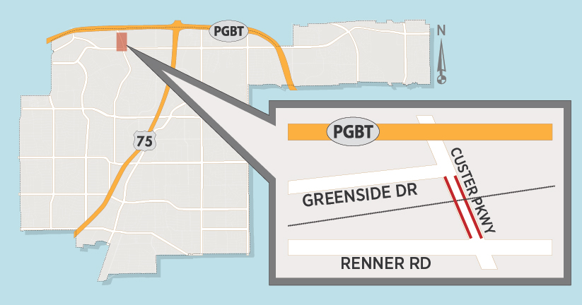 DART Silver Line Work May Close Lanes on Custer Parkway North of Renner