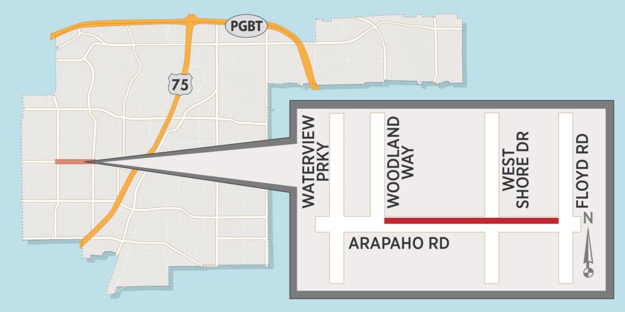 Lane Closures on Arapaho Road between Floyd Road and Woodland Way