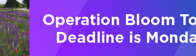 “Operation Bloomtown” Deadline is Monday