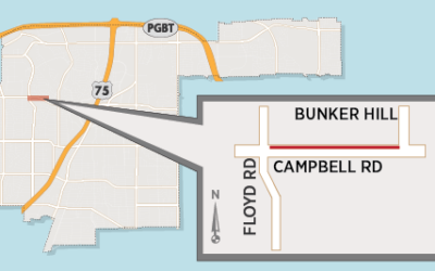 Westbound Campbell Road Lane Closure at Floyd Road