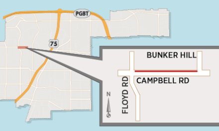 Westbound Campbell Road Lane Closure at Floyd Road